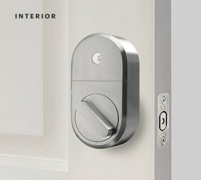 A Satin-Nickel August lock on an open door