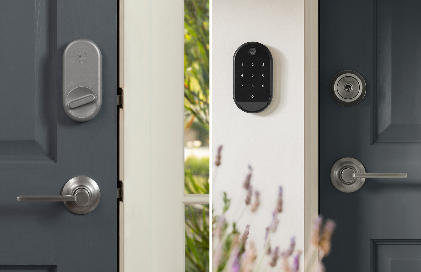 multiple views of the yale keypad and lock