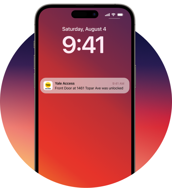 phone notification showing door was unlocked