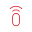 A red wireless receiver icon