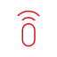 A red wireless receiver icon