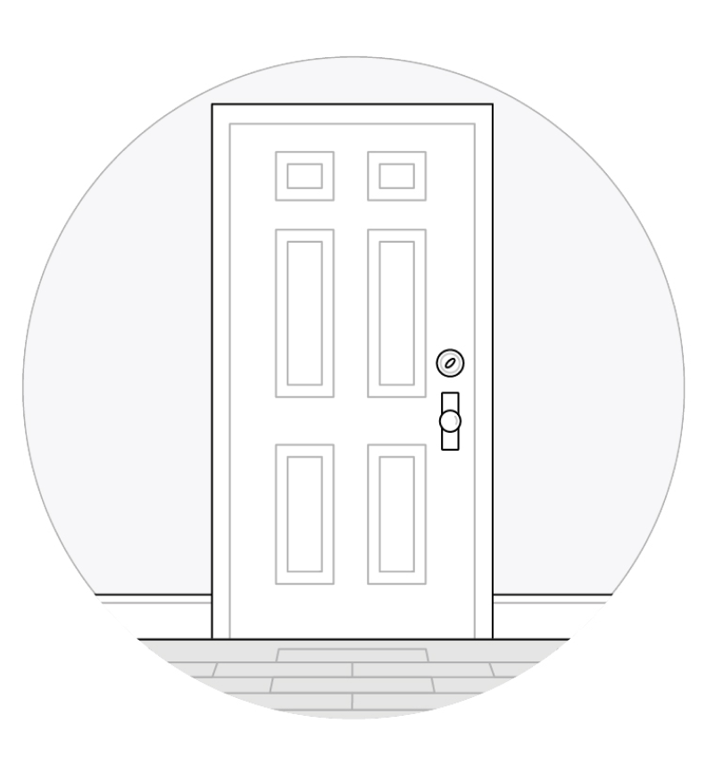 Illustration of a closed door