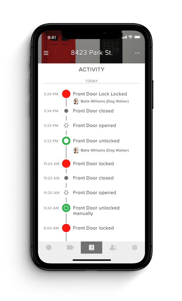 Door Activity shown on the August app