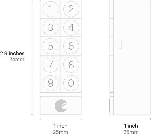 August Keypad Size Diagram