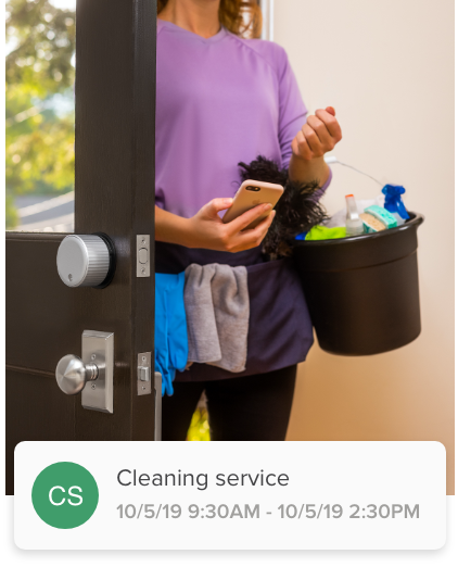 A cleaning service entering the house using their August app guest access