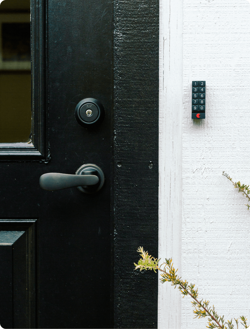 Front door with an August Smart Keypad lock