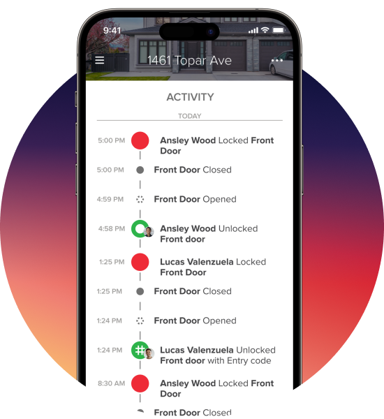 phone screen showing activity log