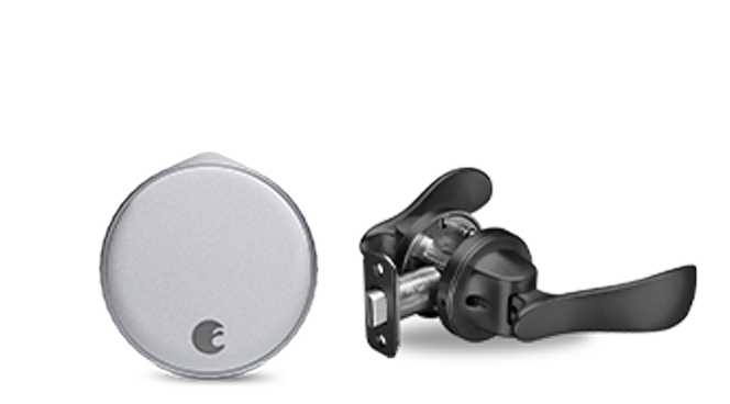 August Wi-Fi Smart Lock + Navis Paddle in Black Silver