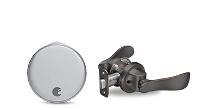 August Wi-Fi Smart Lock + Navis Paddle in Oil Rubbed Bronze Silver