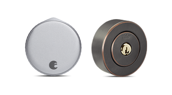 August Wi-Fi Smart Lock + Deadbolt in Oil Rubbed Bronze Silver